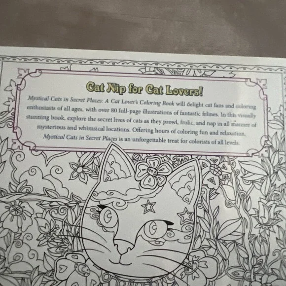 MYSTICAL‎ CATS IN SECRET PLACES: A CAT LOVER'S COLORING By Honoel **BRAND NEW** - Picture 4 of 16